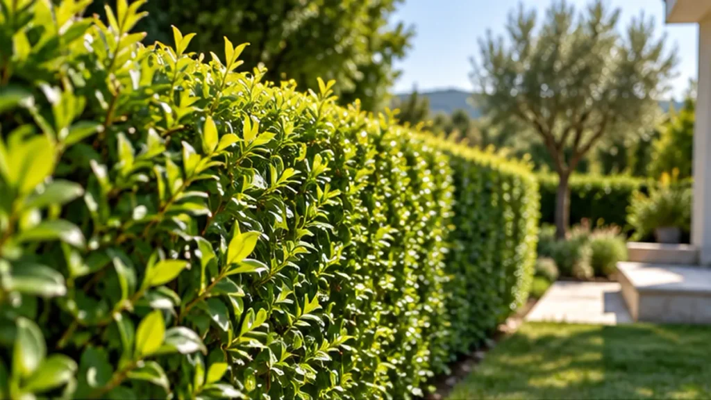 Haie taillée dans un jardin dans la Loire